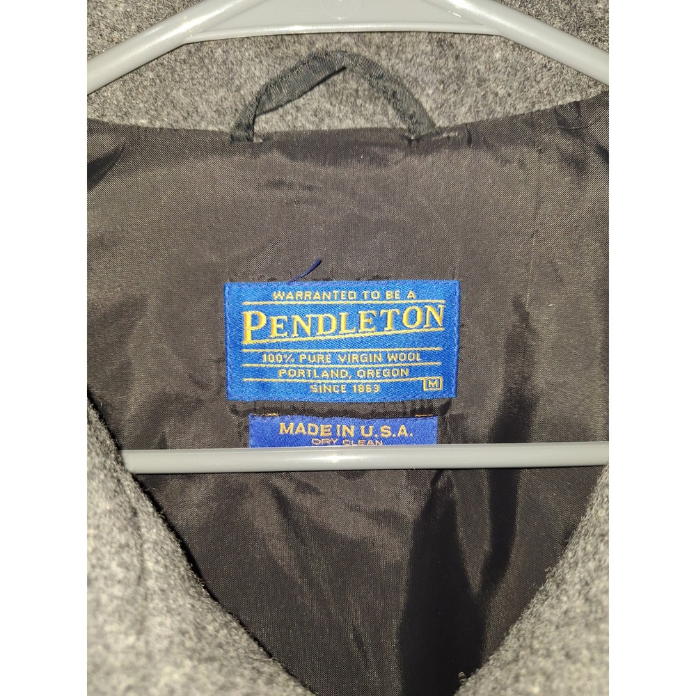 Pendleton Wool Bomber Jacket Men's Medium Gray Zi… - image 3